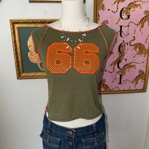 Vintage Y2K Green Jersey Top